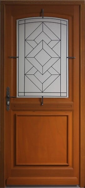 GD MENUISERIES - Porte d'entrée Bois Vitrée Elma, H215 x L90 cm Côte Tableau, p.Droit, (Poignée, Barillet ref 010723NO) - large