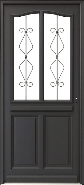 GD MENUISERIES - Porte d'entrée Bois Vitrée Sandro Gris Anthr., H215 x L90 cm Côte Tableau p.Gauche (Poignee, Barillet ref 010403FP) - large