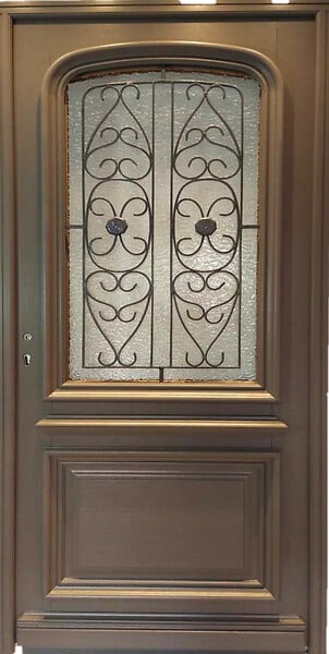 GD MENUISERIES - Porte d'entrée Bois Vitrée Adrien Gris Quartz, H215 x L90 cm Côte Tableau p.Droit, (Poignee, Barillet ref IN158RPL2 - IN303NEW) - large
