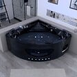 DISTRIBAIN - Baignoire balnéo Lisbonne Noire 34 jets Whirlpool - vignette