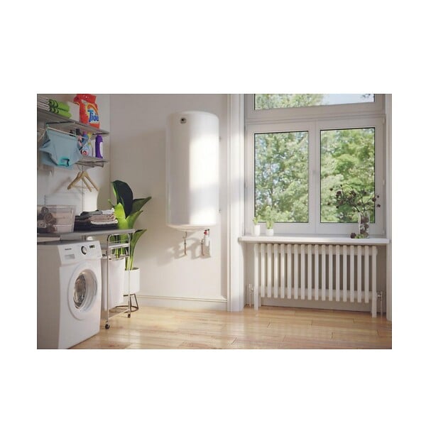 THERMOR - Chauffe-eau électrique Stéatis Thermor - Mural Vertical Étroit - 2200W - 4 personnes - Blanc - large