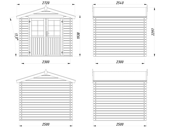 WHITE WOOD - Abri de jardin en bois  Valence 1 - L.272xH.230xP.254cm - large