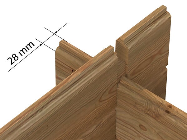 WHITE WOOD - Abri de jardin en bois  Valence 2 traité autoclave ép.28mm - 9,5m² - large