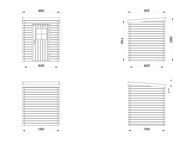 WHITE WOOD - Abri de jardin en bois Zoé 1 - 3,2m² - large
