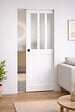GD MENUISERIES - Porte Coulissante Atelier blanc vitre depoli H204 x L73 cm, Galandage - vignette