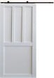 GD MENUISERIES - Porte Coulissante Atelier 2 panneaux blanc H204 x L83 cm, Rail Roulettes - vignette