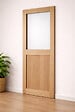 GD MENUISERIES - Porte Coulissante Atelier placage chene Vitrée H204 x L83 cm - vignette