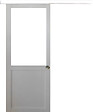 GD MENUISERIES - Porte Coulissante Atelier Blanc H204 x L83 cm sans meneau, Rail alu Bandeau Blanc, Coquilles - vignette