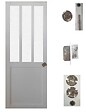 GD MENUISERIES - Porte Coulissante Atelier Blanc vitre depoli H204 x L73 cm, serrure condamnation - vignette