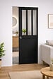 GD MENUISERIES - Porte Coulissante Atelier Noir H204 x L93 cm, Galandage - vignette