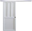 GD MENUISERIES - Porte Coulissante Atelier 2 panneaux blanc H204 x L83 cm, Rail Alu, Coquilles - vignette