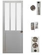 GD MENUISERIES - Porte Coulissante Atelier Blanc vitre depoli H204 x L83 cm, serrure condamnation - vignette
