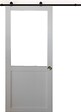 GD MENUISERIES - Porte Coulissante Atelier blanc H204 x L73 cm sans meneau, Rail Roulettes, Coquilles - vignette