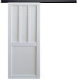 GD MENUISERIES - Porte Coulissante Atelier 2 panneaux blanc H204 x L83 cm, Rail Alu bandeau noir - vignette