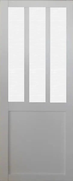 GD MENUISERIES - Porte Coulissante Atelier Blanc vitre depoli H204 x L83 cm - large