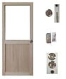 GD MENUISERIES - Porte Coulissante Atelier placage chene Vitrée H204 x L73 cm, serrure condamnation - vignette