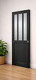 GD MENUISERIES - Porte Coulissante Atelier Noir vitre depoli H204 x L73 cm, serrure condamnation - vignette
