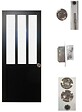GD MENUISERIES - Porte Coulissante Atelier Noir vitre depoli H204 x L73 cm, serrure condamnation - vignette