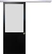 GD MENUISERIES - Porte Coulissante Athena Noir H204 x L73 cm, Rail Alu, Coquilles - vignette