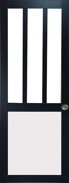 GD MENUISERIES - Porte Coulissante Atelier noir, blanc Vitrée H204 x L83 cm, Coquilles - large