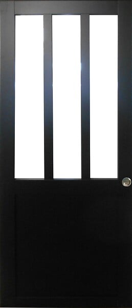 GD MENUISERIES - Porte Coulissante Atelier Noir H204 x L73 cm, Coquilles - large