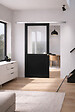 GD MENUISERIES - Porte Coulissante Atelier Noir H204 x L93 cm sans meneau, Rail Alu, Coquilles - vignette
