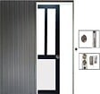 GD MENUISERIES - Porte Coulissante Atelier noir, panneau blanc Vitrée H204 x L83 cm, Galandage - vignette