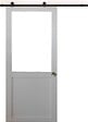 GD MENUISERIES - Porte Coulissante Atelier blanc H204 x L83 cm sans meneau+ Railroulettes, Coquilles - vignette