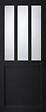 GD MENUISERIES - Porte Coulissante Atelier Noir vitre depoli H204 x L83 cm - vignette
