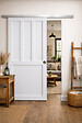 GD MENUISERIES - Porte Coulissante Atelier 2 panneaux blanc h204xl73 avec Rail Alu et 2 Coquilles - vignette
