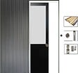 GD MENUISERIES - Porte Coulissante Athena Noir H204 x L83 cm, Galandage, kit finition - vignette