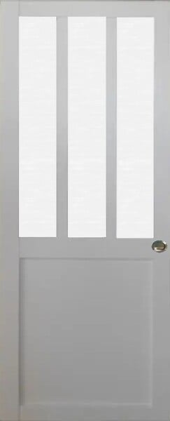 GD MENUISERIES - Porte Coulissante Atelier Blanc vitre depoli H204 x L83 cm, Coquilles - large