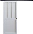 GD MENUISERIES - Porte Coulissante Atelier 2 panneaux blanc H204 x L73 cm, Rail Alu bandeau noir, Coquilles - vignette