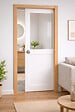 GD MENUISERIES - Porte Coulissante Atelier Blanc H204 x L93 cm sans meneau, Galandage, kit de finition - vignette