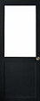 GD MENUISERIES - Porte Coulissante Atelier Noir H204 x L93 cm sans meneau, Coquilles - vignette