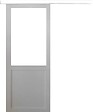 GD MENUISERIES - Porte Coulissante Atelier Blanc H204 x L83 cm sans meneau, Rail alu Bandeau Blanc - vignette