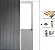 GD MENUISERIES - Porte Coulissante Atelier Blanc H204 x L83 cm sans meneau, Galandage, kit de finition - vignette