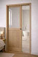 GD MENUISERIES - Porte Coulissante Atelier placage chene Vitrée H204 x L83 cm, Galandage, kit finition - vignette