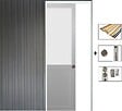 GD MENUISERIES - Porte Coulissante Athena blanc H204 x L73 cm, Galandage, kit de finition - vignette