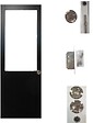 GD MENUISERIES - Porte Coulissante Atelier Noir H204 x L93 cm sans meneau, serrure condamnation - vignette