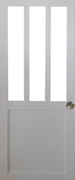 GD MENUISERIES - Porte Coulissante Atelier Blanc H204 x L83 cm, Coquilles - large