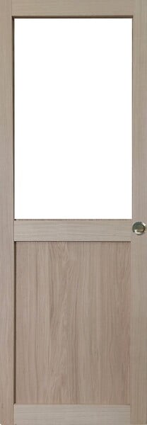 GD MENUISERIES - Porte Coulissante Atelier placage chene Vitrée H204 x L83 cm, Coquilles - large