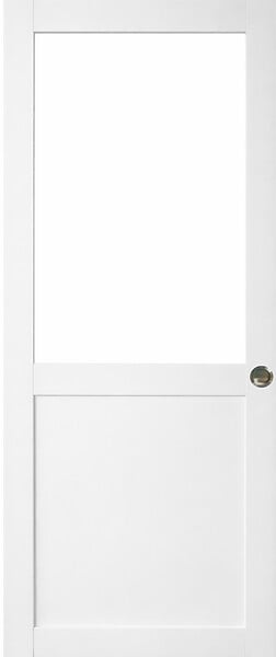 GD MENUISERIES - Porte Coulissante Atelier Blanc H204 x L93 cm sans meneau, Coquilles - large