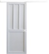 GD MENUISERIES - Porte Coulissante Atelier 2 panneaux blanc H204 x L83 cm, Rail Alu bandeau blanc, Coquilles blanc - vignette