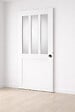 GD MENUISERIES - Porte Coulissante Atelier Blanc vitre depoli H204 x L73 cm, coquilles, tire doigt - vignette