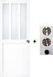 GD MENUISERIES - Porte Coulissante Atelier Blanc vitre depoli H204 x L73 cm, coquilles, tire doigt - vignette