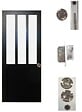 GD MENUISERIES - Porte Coulissante Atelier Noir vitre depoli H204 x L93 cm, serrure condamnation - vignette