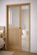 GD MENUISERIES - Porte Coulissante Atelier placage chene Vitrée H204 x L73 cm, Galandage, kit finition (coquille et tire doigt) - vignette
