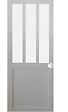 GD MENUISERIES - Porte Coulissante Atelier Blanc vitre depoli H204 x L83 cm, Coquilles blanc - vignette