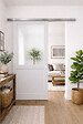 GD MENUISERIES - Porte Coulissante Atelier Blanc H204 x L93 cm sans meneau, Rail Alu, Coquilles blanc - vignette